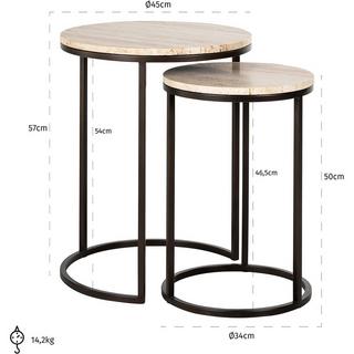 mutoni Table d'appoint Avalon 45x57 (lot de 2)  