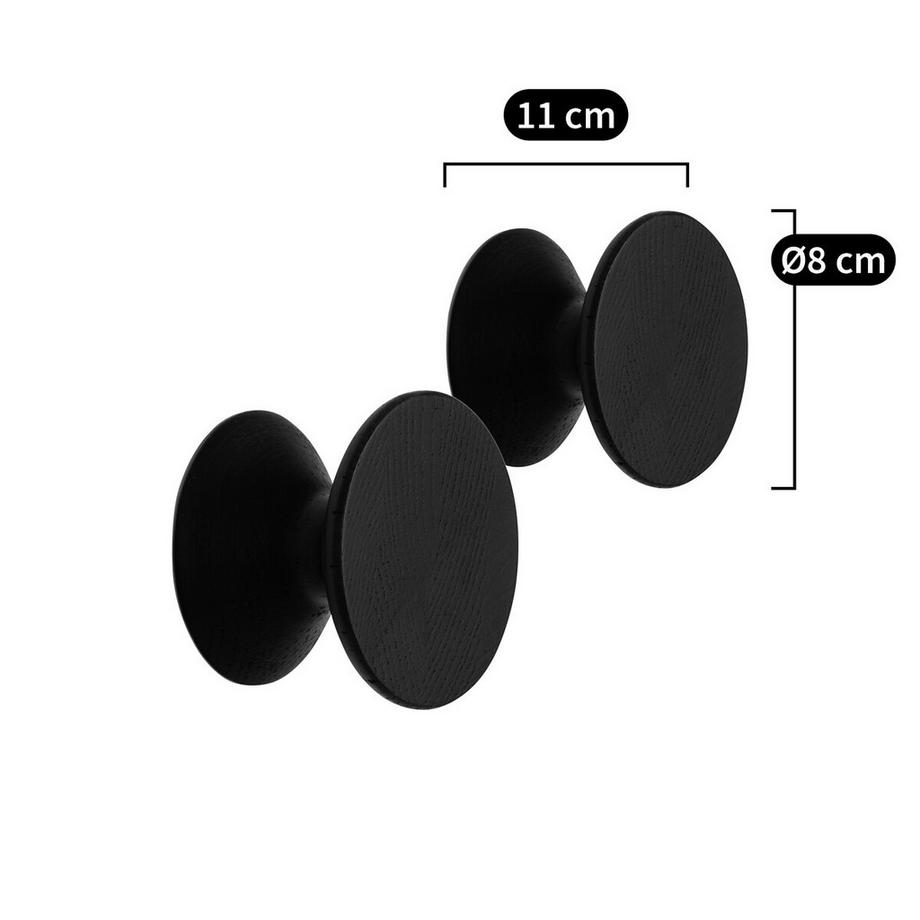 AM.PM Lot de 2 patères chêne massif ø 8 cm  
