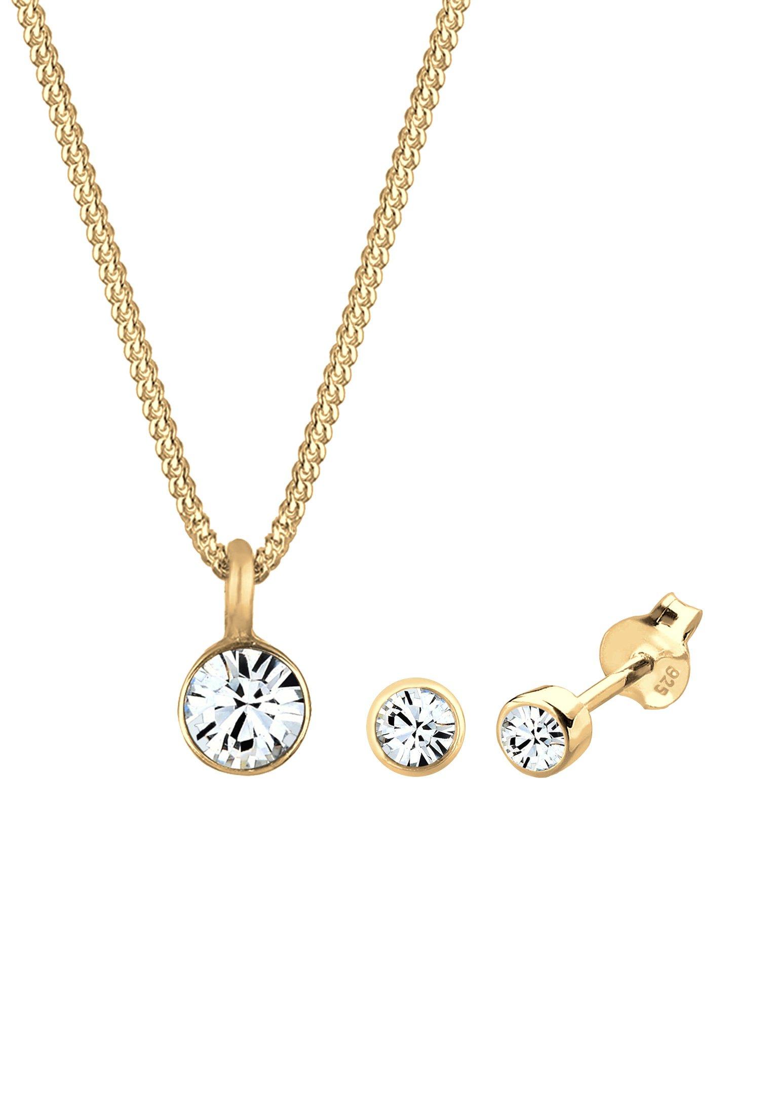 Image of Schmuckset Basic Kristalle Damen Gold