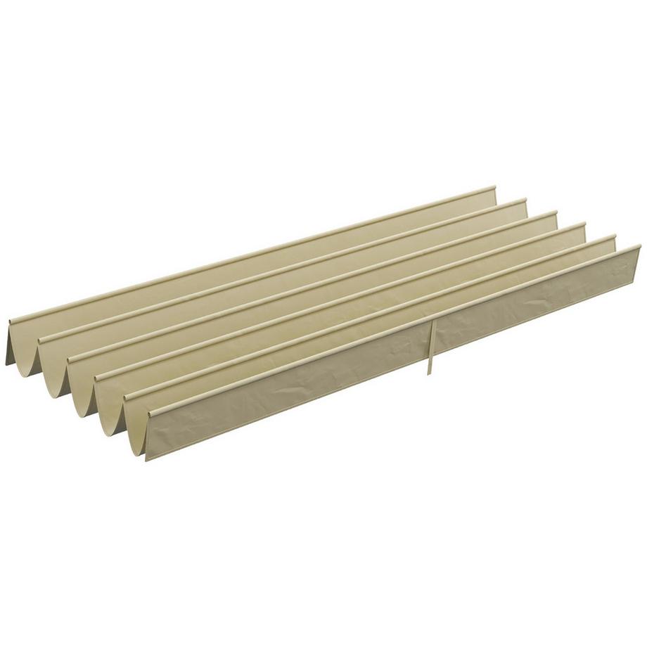 Ersatzdach für 4 x 3 m Pergola, wasserdicht einziehbar Welle Überdachung mit Regenabflusslöchern, winterfest Schattenabdeckung für Garten, Terrasse, Beige