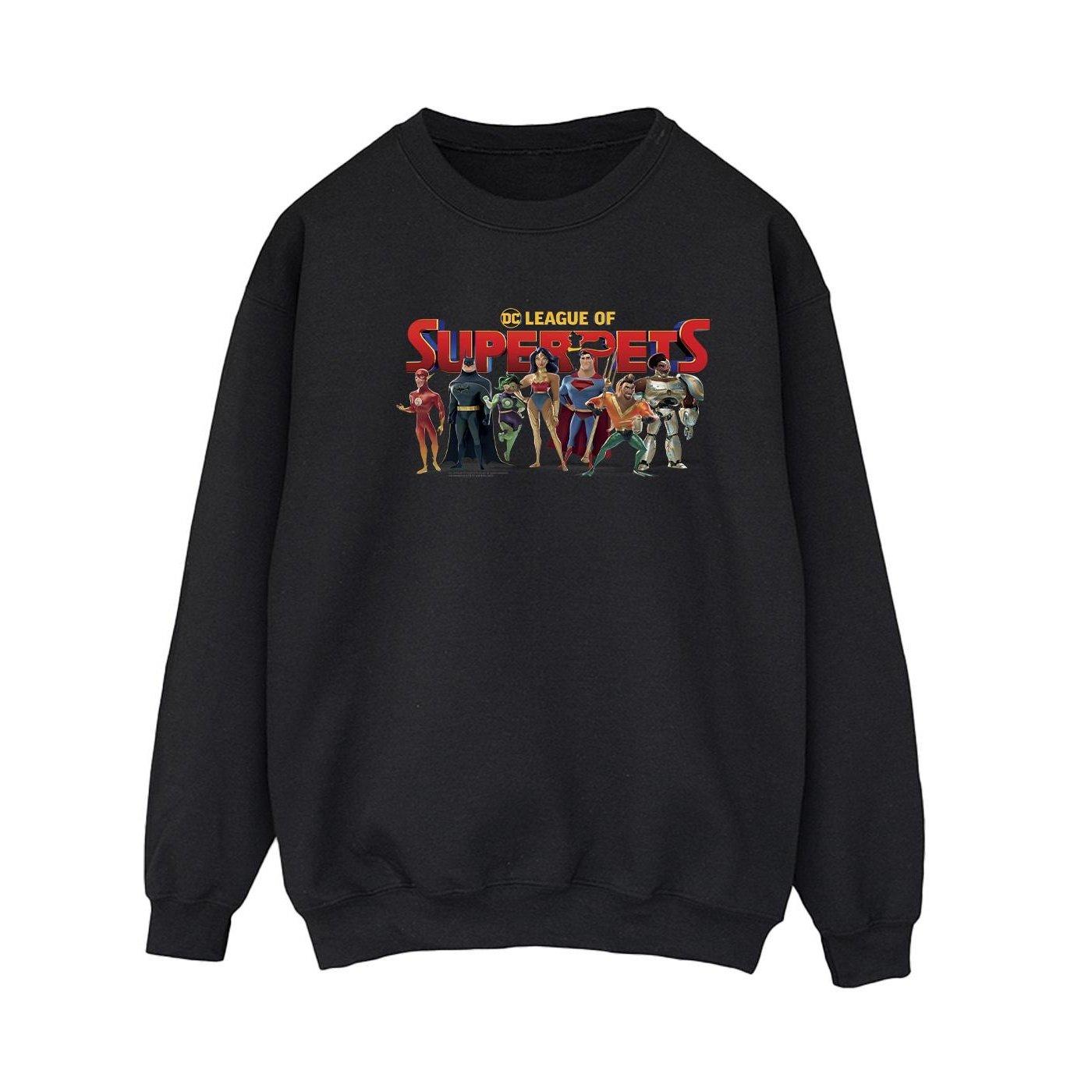 Image of Dc League Of Superpets Group Logo Sweatshirt Damen Schwarz XXL