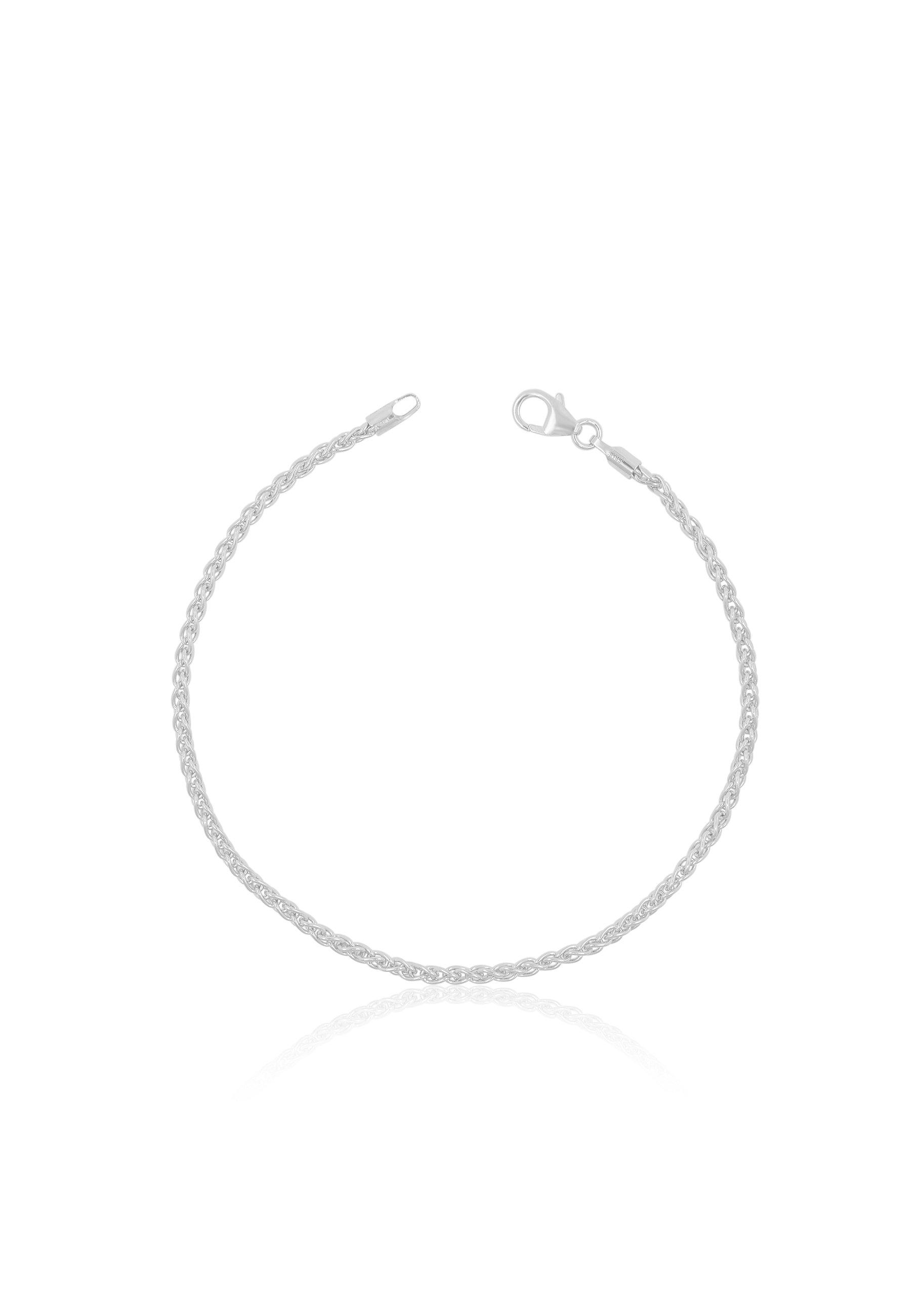 Image of Bracelet Zopf Weissgold 750, 2.1mm, 19cm Damen Silber 19cm