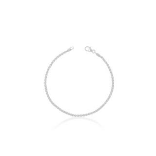 MUAU Schmuck  Bracelet palmier or blanc 750, 2.1mm, 19cm 