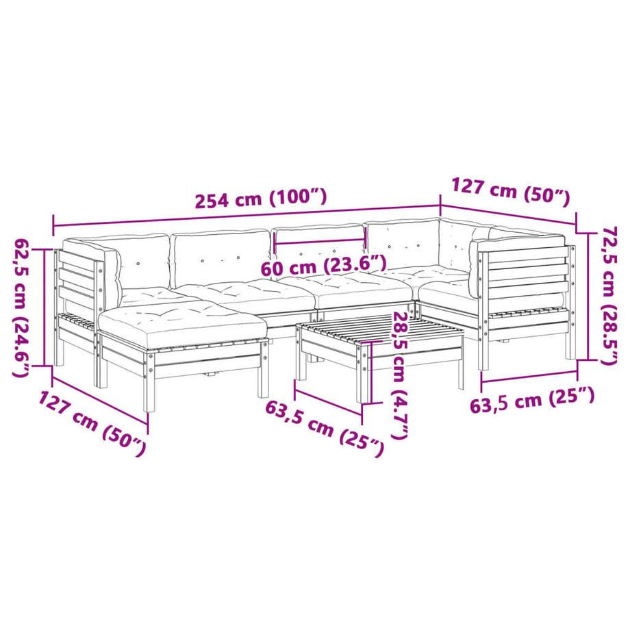 VidaXL Salon de jardin douglas wood  