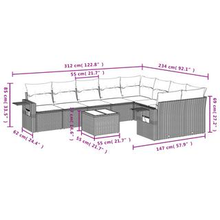 VidaXL Garten sofagarnitur poly-rattan  