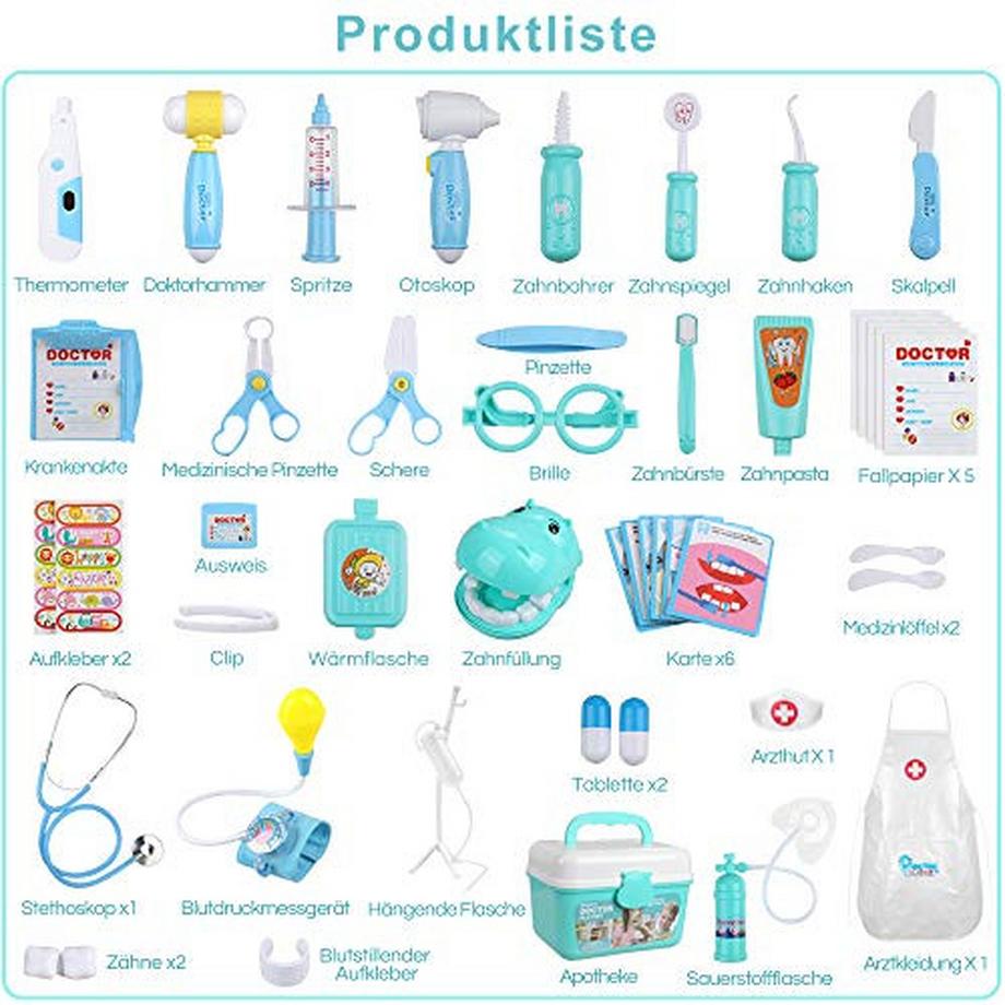 Activity-board  46Pcs Doctor Suitcase Medical Toy Role Play Toy Set, Doctor Suitcase Doctor Play Set Role Play Kit 