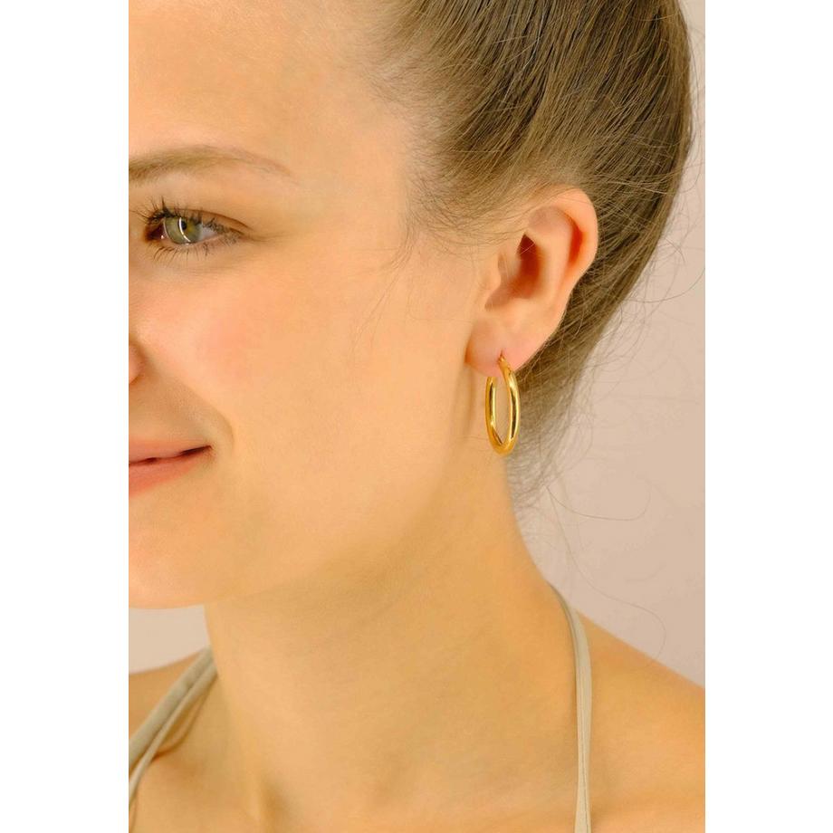 MUAU Schmuck  Creolen 750 Runddraht 