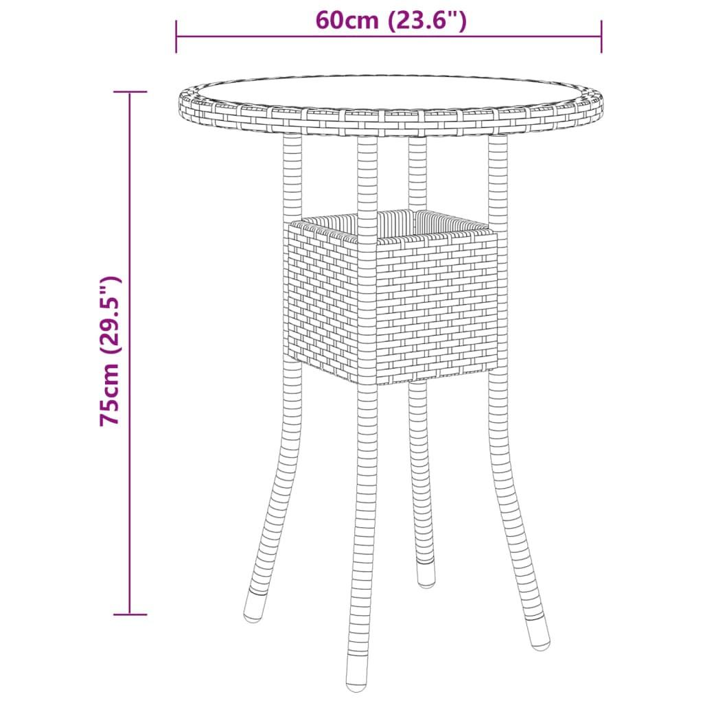 VidaXL Ensemble de salle à manger de jardin rotin synthétique  