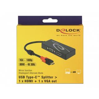 DeLock  Signalsplitter USB-C - 1xHDMI &amp; 1xVGA 