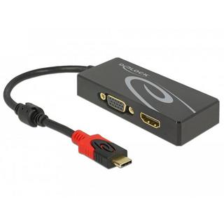 DeLock  DeLOCK 87730 Videokabel-Adapter 0,2 m USB Typ-C HDMI + VGA (D-Sub) Schwarz 