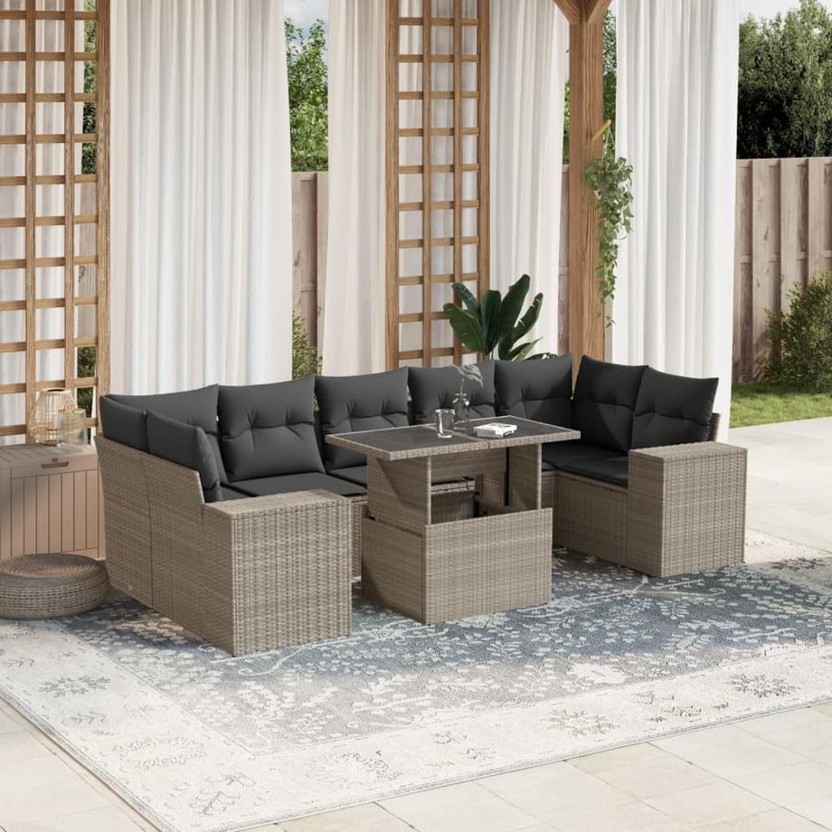 VidaXL Ensemble de canapés de jardin rotin synthétique  