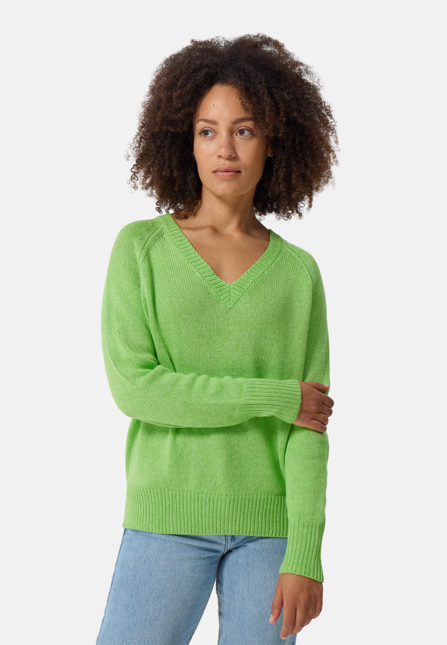 CASH-MERE.CH  Seide Kaschmir Oversize Style V-Ausschnitt Pullover 