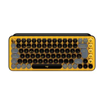 POP Keys Wireless Mechanical Keyboard With Emoji Keys tastiera RF senza fili + Bluetooth QWERTZ Svizzere Nero, Grigio, Giallo