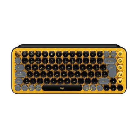 Logitech  POP Keys Wireless Mechanical Keyboard With Emoji Keys tastiera RF senza fili + Bluetooth QWERTZ Svizzere Nero, Grigio, Giallo 