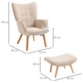 HOMCOM Fauteuil à oreilles  