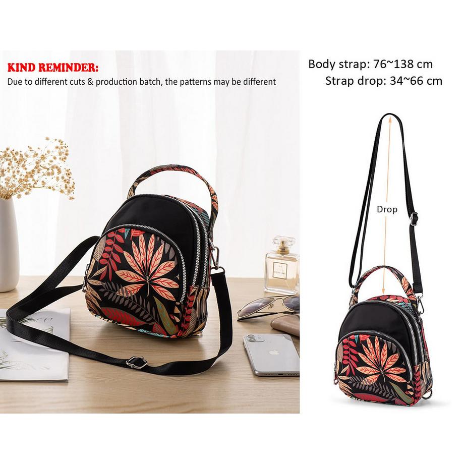 Only-bags.store Petit Sac Bandoulière Sac à Main Fourre-tout Mini Sac à Dos Nylon  