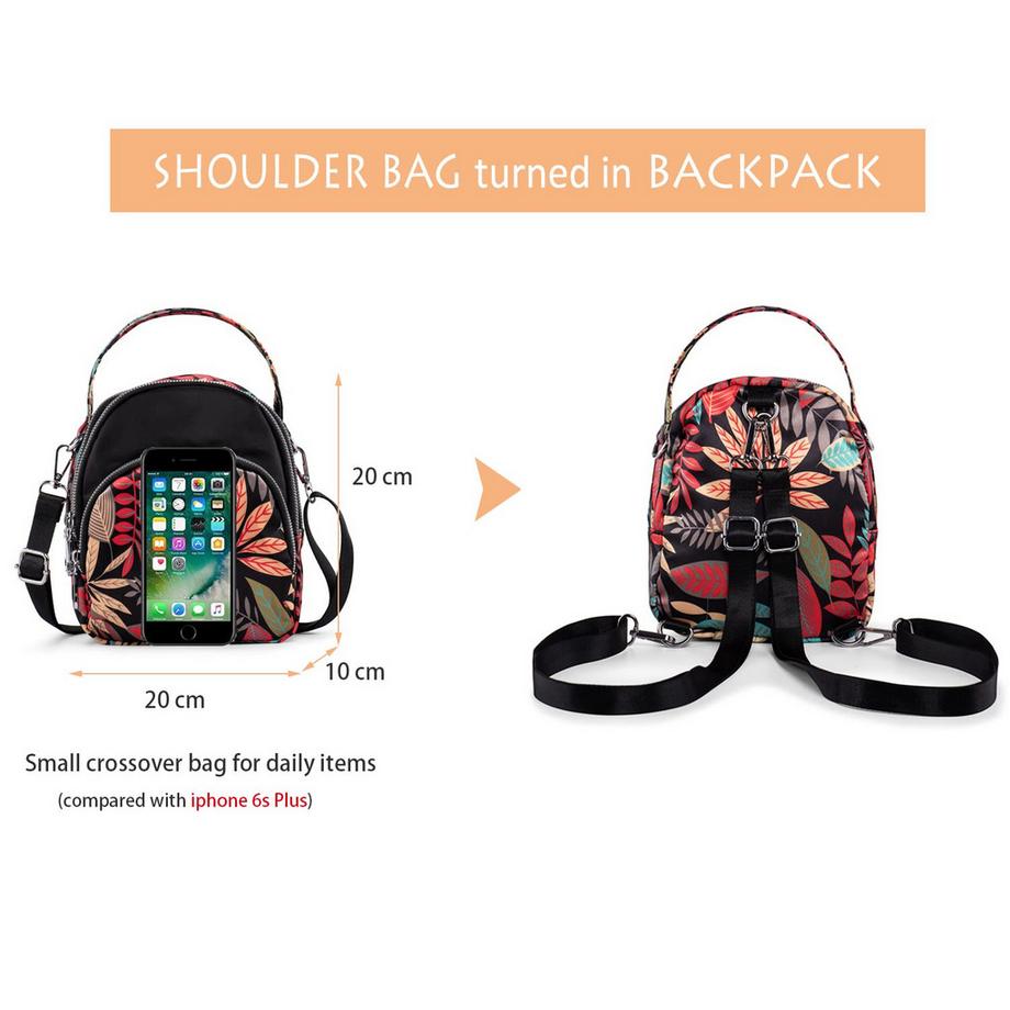 Only-bags.store Petit Sac Bandoulière Sac à Main Fourre-tout Mini Sac à Dos Nylon  