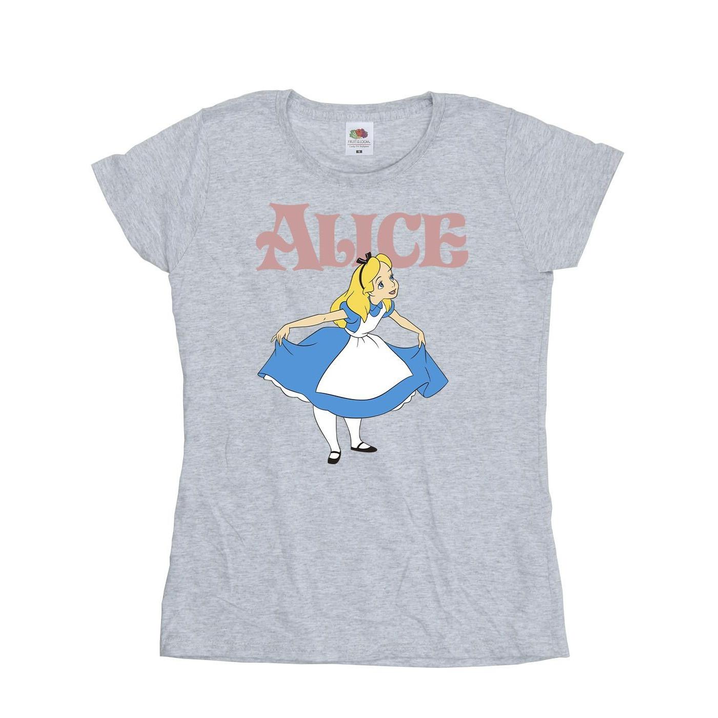 Image of Alice In Wonderland Take A Bow Tshirt Damen Grau S