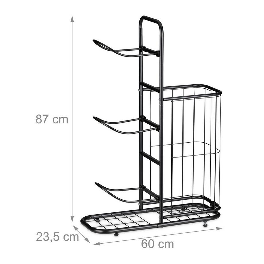 Northix Portapalle con ripiani e cestino  