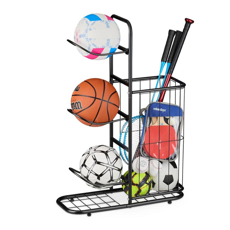 Portapalle con ripiani e cestino