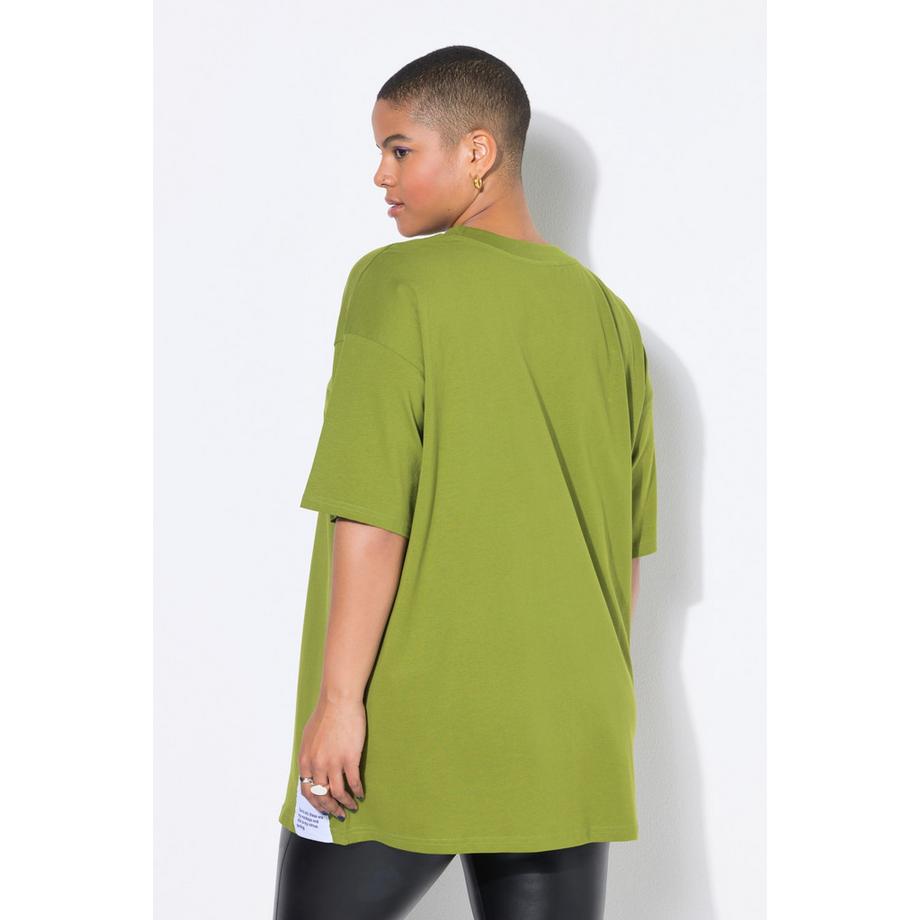 Studio Untold T-Shirt Oversize Mezza Manica con Applicazione sull'Orlo  