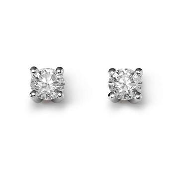 Clous d'oreilles en diamant 0,20ct. or blanc 750