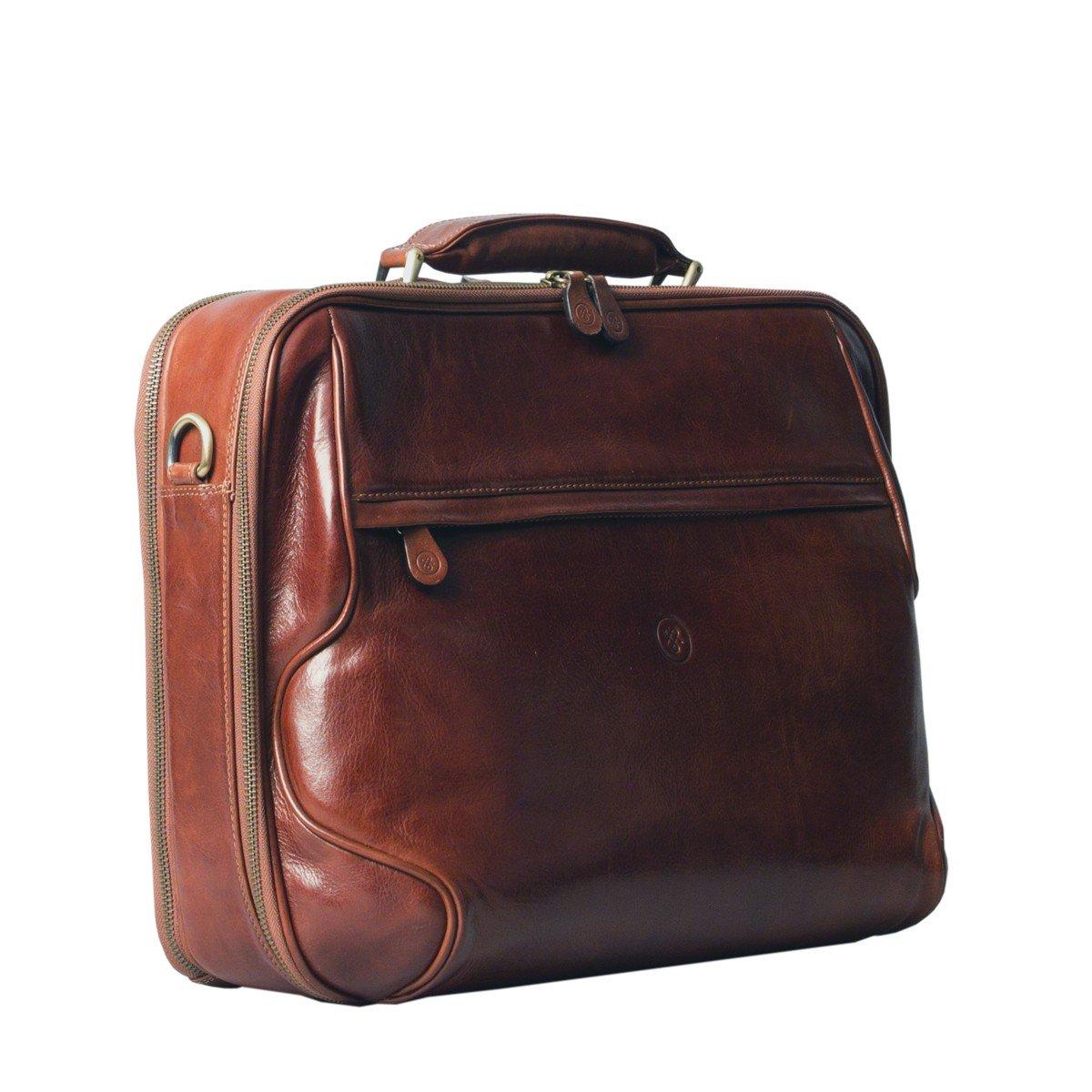 Maxwell Scott  Volterra - 17" Leder Laptoptasche 