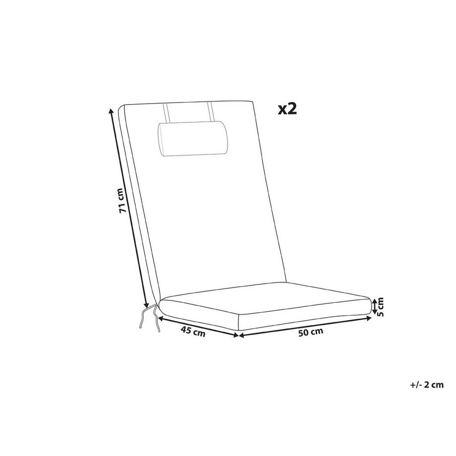Beliani Sitzauflagen 2er Set aus Polyester  JAVA/AMANTEA PREMIUM  