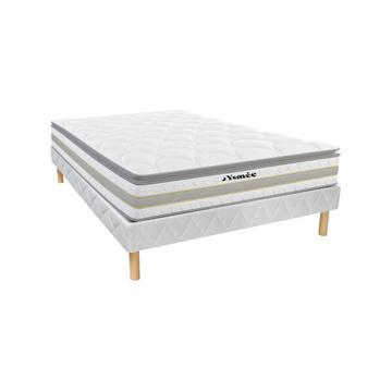 Ensemble sommier + Matelas ressorts ensachés surmatelas intégré CANTERBURY de DREAMEA