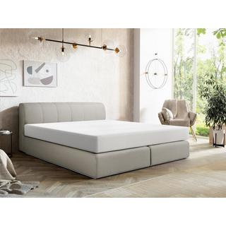 Ysmée Set completo boxspring Testata + Rete a doghe con LED + Materasso 180x200 cm Tessuto Grigio  - OTARU di YSMÉE  