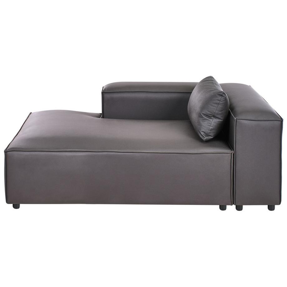 Beliani Chaise longue côté droit en Cuir écologique vegan Moderne BRANDE  