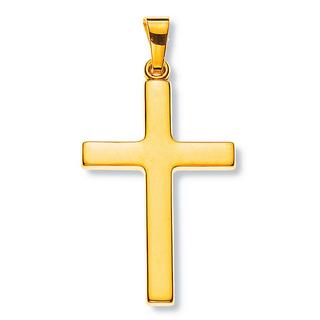 MUAU Schmuck  Anhänger Kreuz Gelbgold 750, 31x16mm 