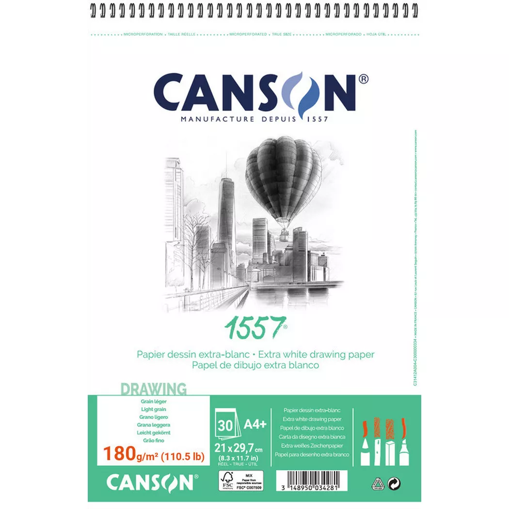 Canson 1557 Spiralblock DIN A4 30 Blatt 180g/m²