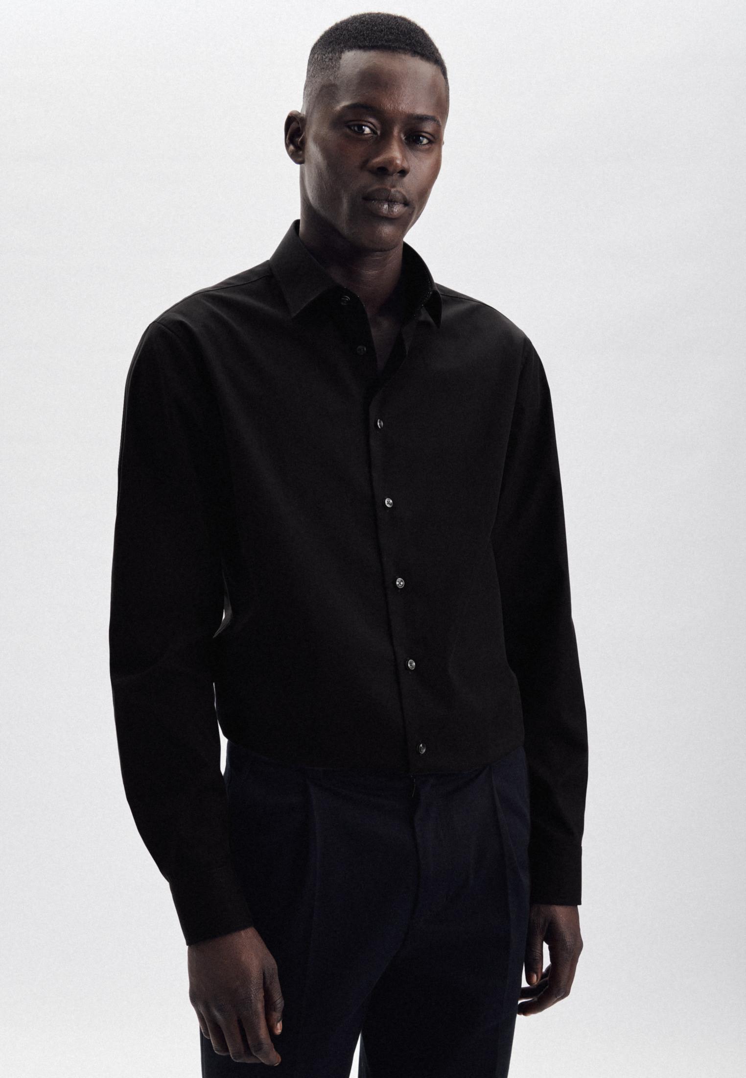 Seidensticker Business Hemd Shaped Fit Langarm Uni  