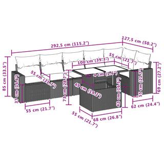 VidaXL Ensemble de canapés de jardin rotin synthétique  