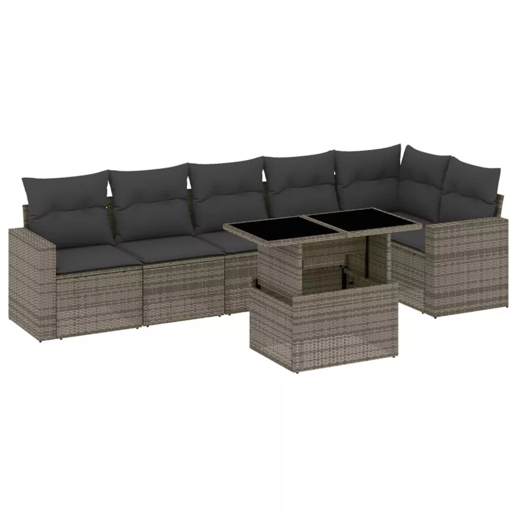 VidaXL - set divano da giardino Polirattan, One Size, Grigio
