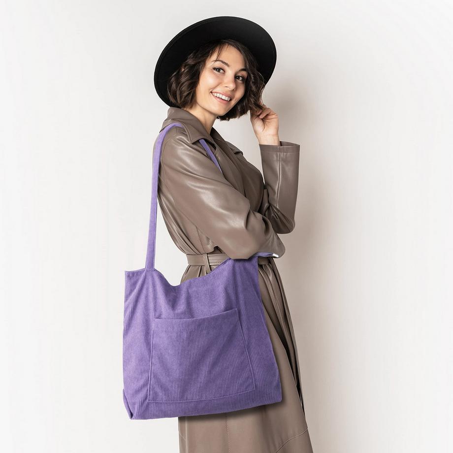 Only-bags.store Kordtasche Reissverschluss Umhängetasche Shopper Grosse Tragetasche  