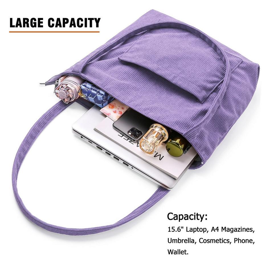 Only-bags.store Kordtasche Reissverschluss Umhängetasche Shopper Grosse Tragetasche  