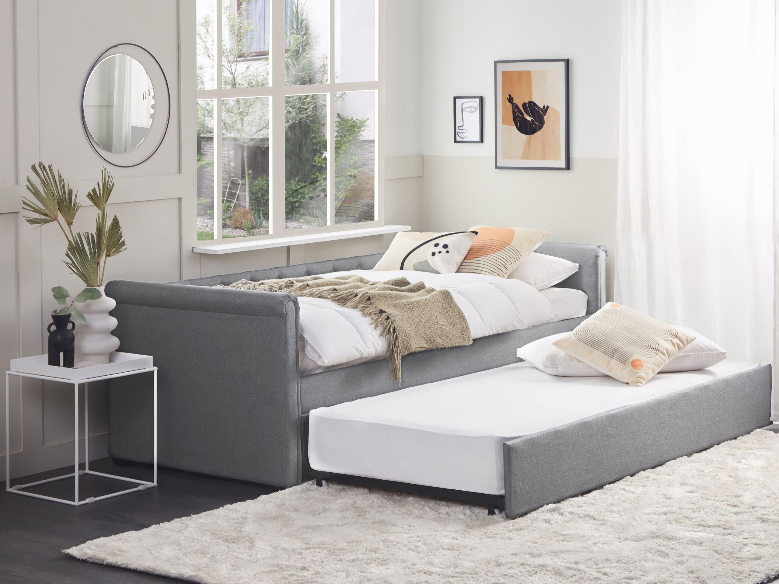 Beliani Letto con rete a doghe en Poliestere Glamour LIBOURNE  