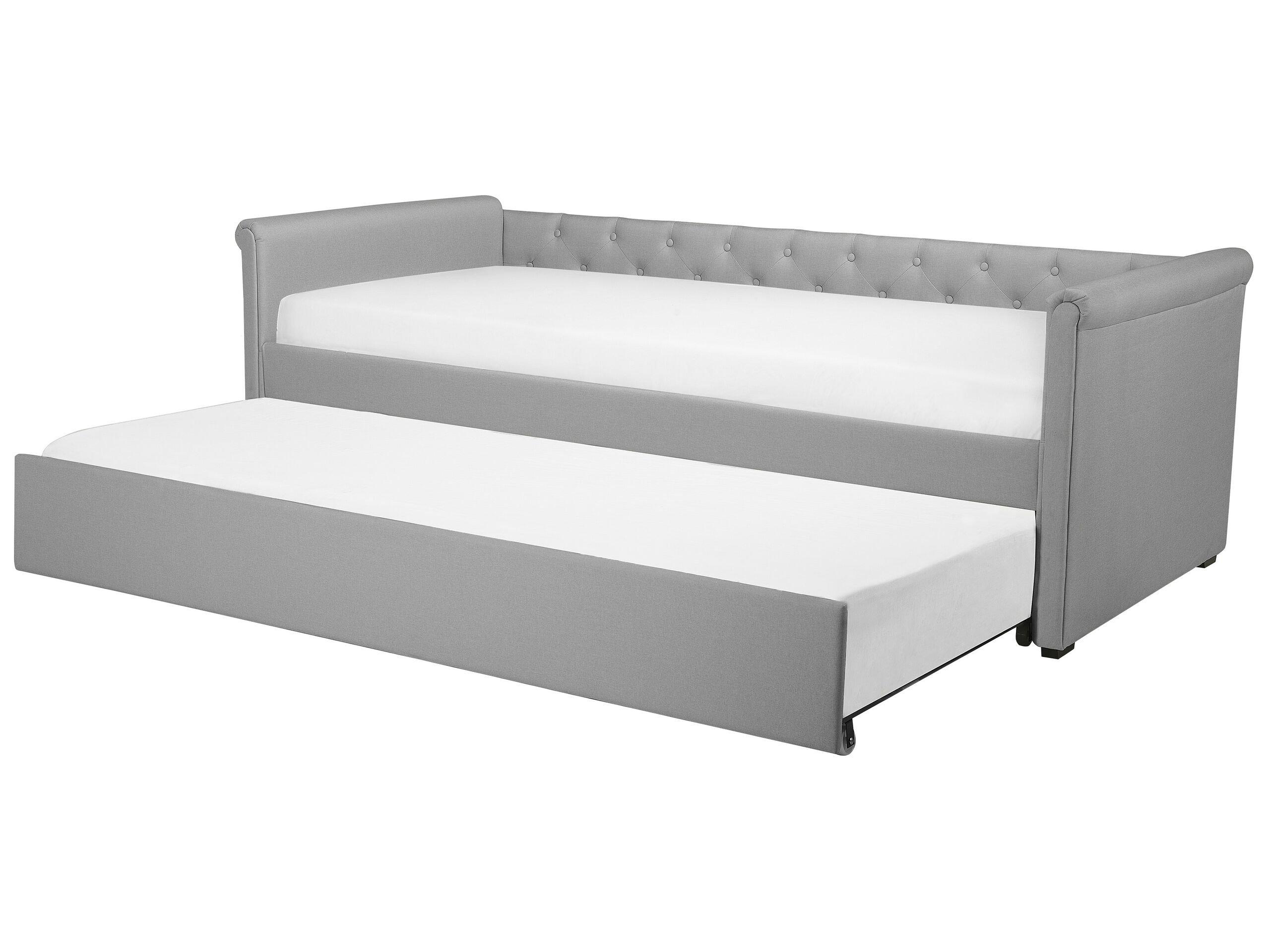 Beliani Letto con rete a doghe en Poliestere Glamour LIBOURNE  