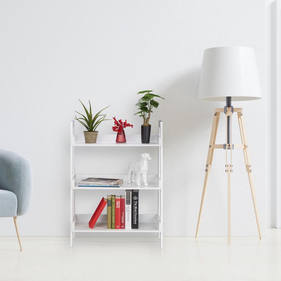 Northix  Étagère autoportante blanche à 4 niveaux 