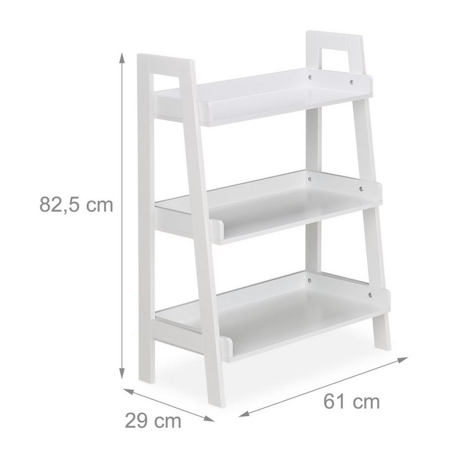 Northix  Étagère autoportante blanche à 4 niveaux 