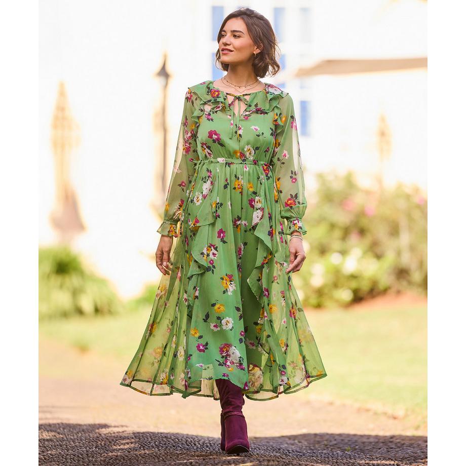 Joe Browns Georgette Rüschenkleid mit Unterkleid  
