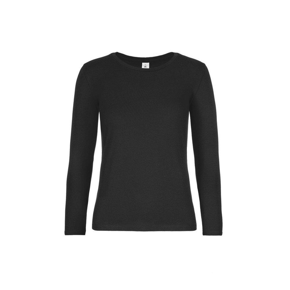 Image of B&c #e190 Tshirt Langärmlig Damen Schwarz S
