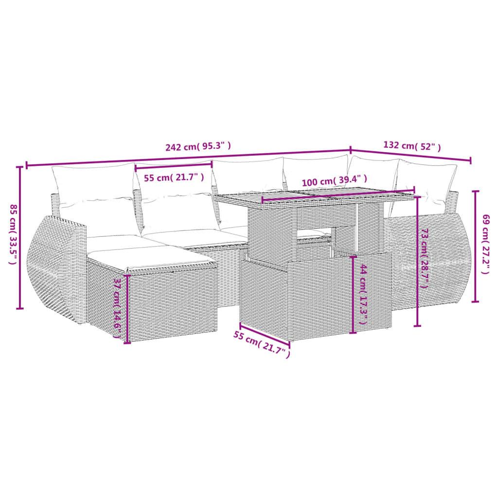 VidaXL Ensemble de canapés de jardin rotin synthétique  