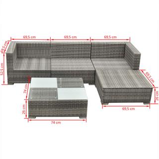 VidaXL Garten-sofagarnitur poly-rattan  