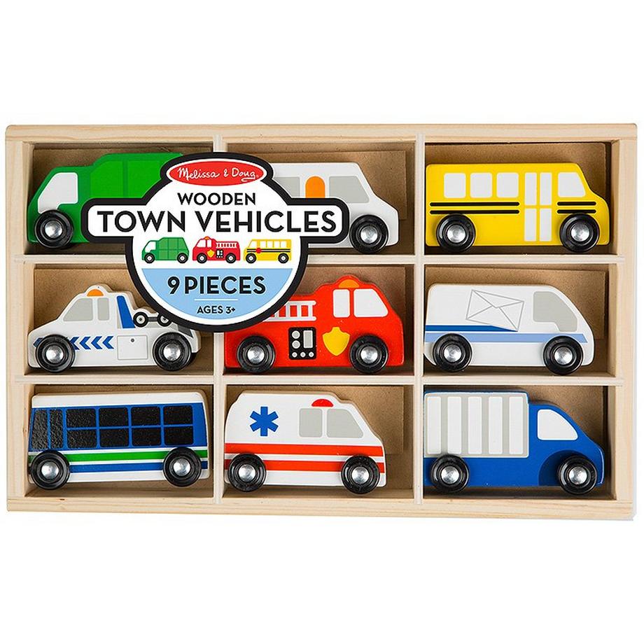 Melissa & Doug  Stadtfahrzeuge Holz (9Teile) 