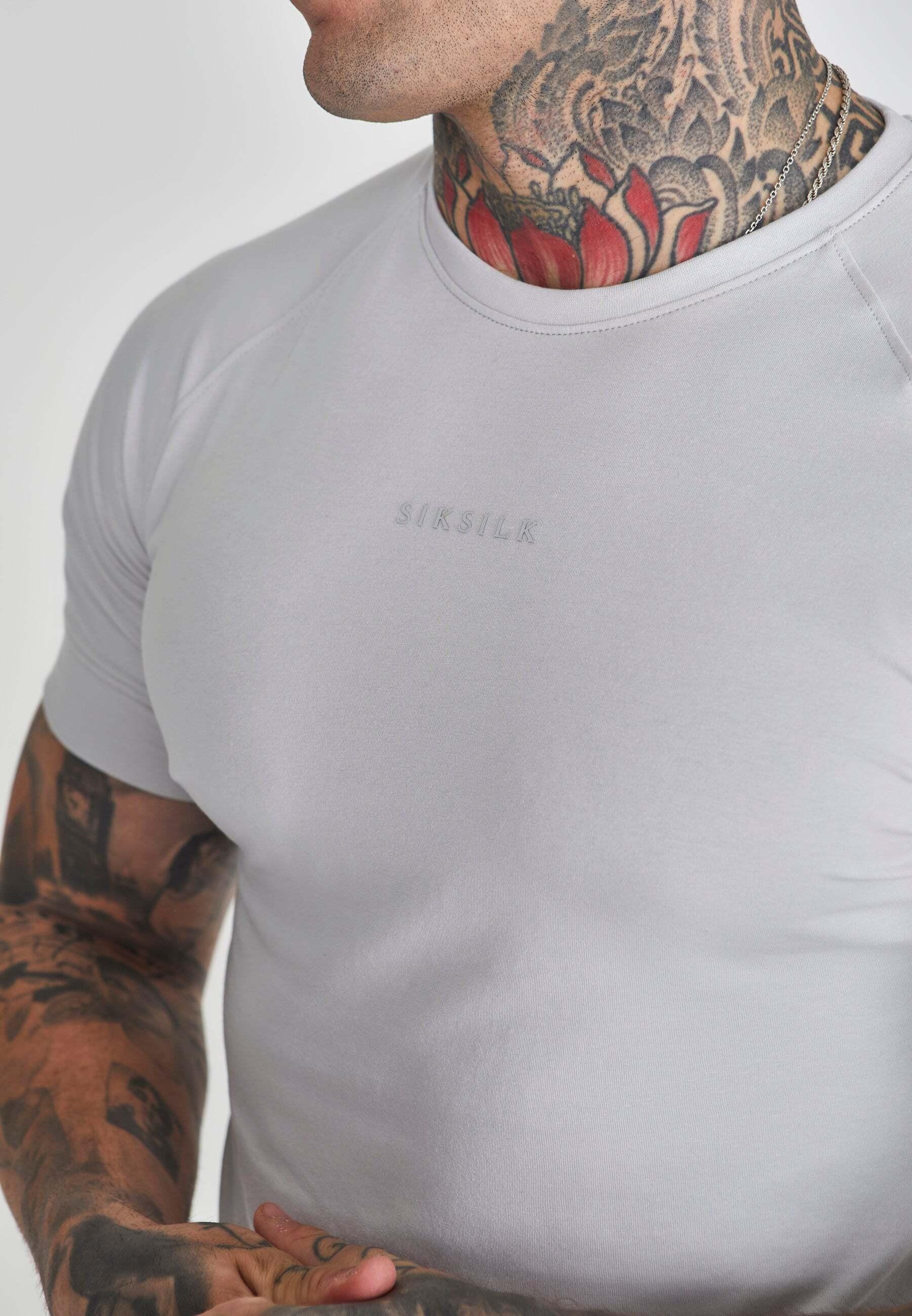 Sik Silk  T-Shirt Smart T-Shirt in Light Grey 