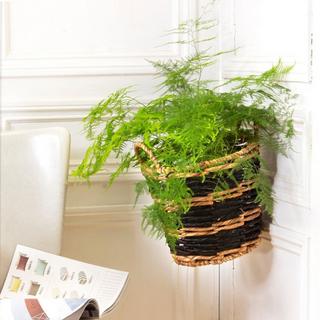 Calicosy Cesto di giunco d'acqua bicolore con motivo geometrico - 30 x 34 cm  