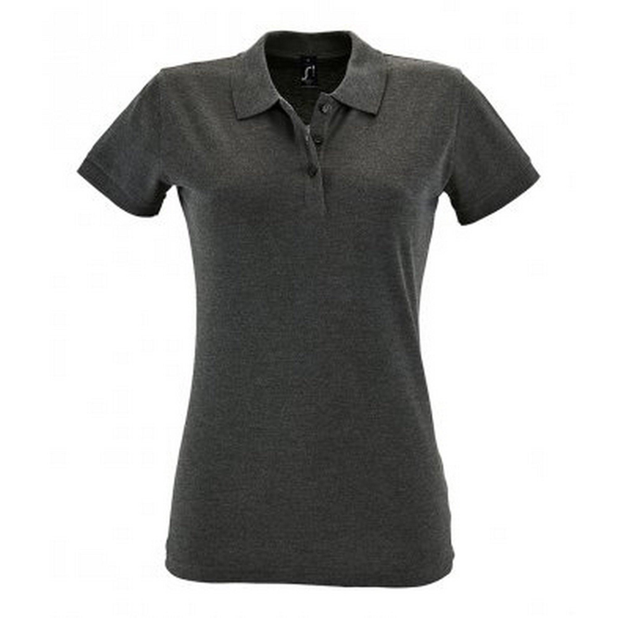 Image of Poloshirt Perfect Kurzarm Damen Charcoal Black M